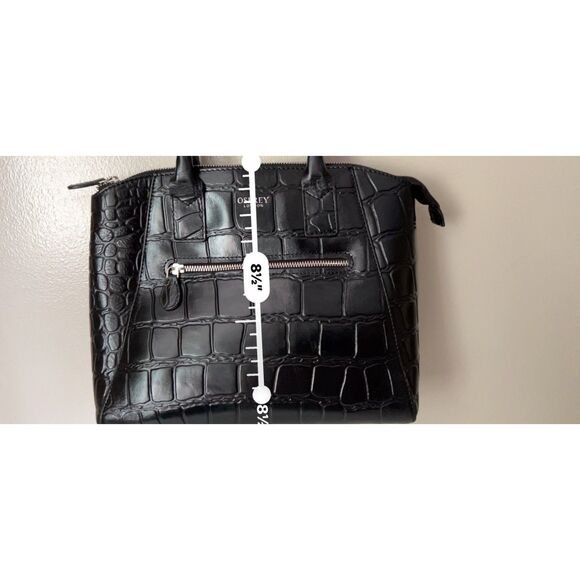 Osprey London black croc embossed leather shoulder bag - Picture 8 of 10